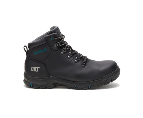 Black Caterpillar Mae Steel Toe Waterproof Women's Work Boots | RNDIQ-5837