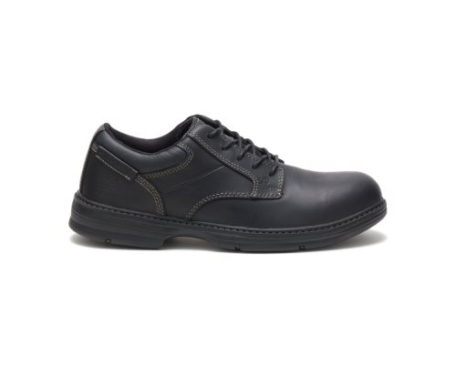 Black Caterpillar Oversee Steel Toe Men's Work Shoes | TCOHY-0195