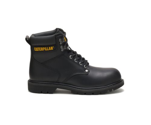 Black Caterpillar Second Shift Steel Toe Men's Work Boots | HIAXC-9421