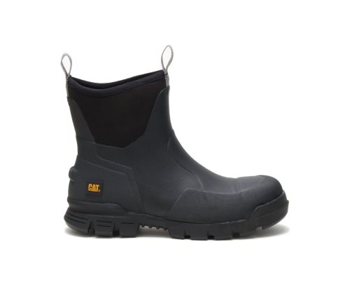 Black Caterpillar Stormers 6" Men's Rubber Boots | JKVLF-0856