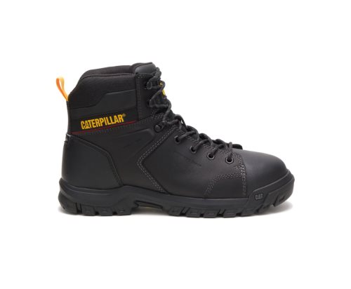 Black Caterpillar Wellspring Waterproof Metatarsal Guard Steel Toe Men's Work Boots | HRGXU-2748