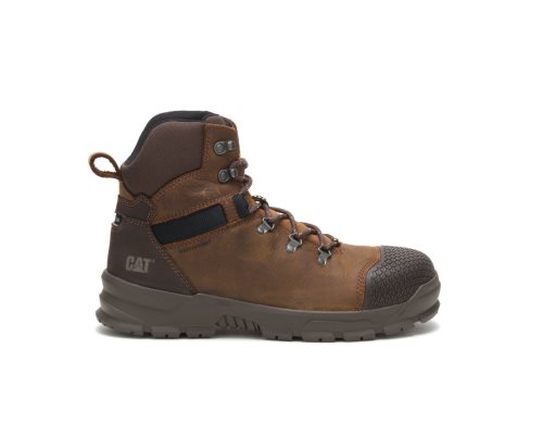 Brown Caterpillar Accomplice X Waterproof Steel Toe Men's Work Boots | PGHAO-3594