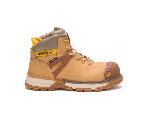 Brown Caterpillar Excavator Superlite Waterproof Nano Toe Men's Work Boots | TQXBK-3524