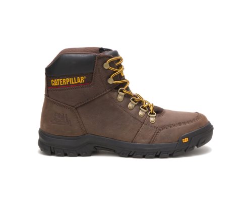 Brown Caterpillar Outline Men's Work Boots | FXEHS-5973