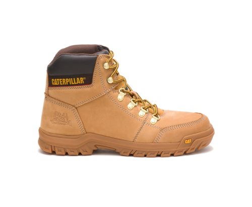 Brown Caterpillar Outline Men's Work Boots | XGLSK-8352