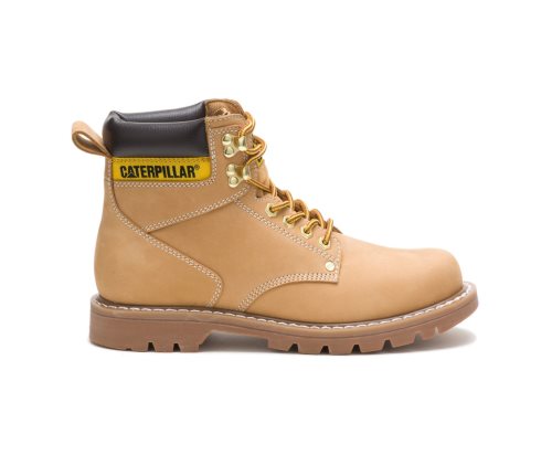 Brown Caterpillar Second Shift Men's Work Boots | LEWPS-1076