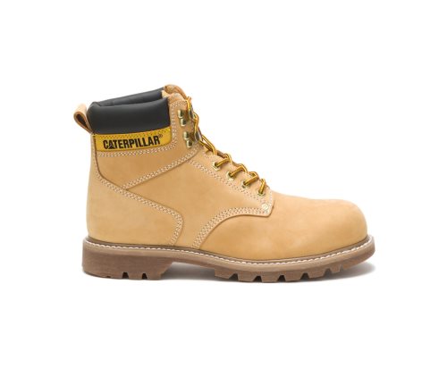 Brown Caterpillar Second Shift Steel Toe Men's Work Boots | FNOAW-3596