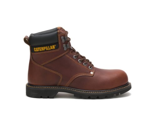 Brown Caterpillar Second Shift Steel Toe Men's Work Boots | NHEJA-7409