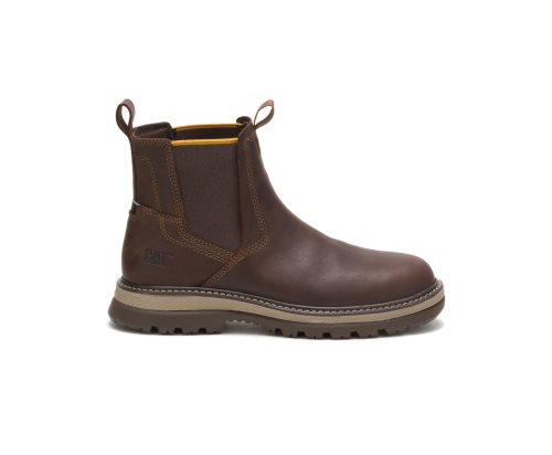 Coffee Caterpillar Fairbanks Chelsea Men's Work Boots | NGPZD-3695