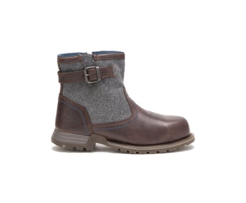 Coffee Caterpillar Jace Steel Toe Women's Work Boots | DOMRU-5783