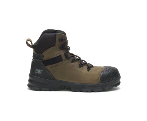 Olive/Black Caterpillar Accomplice X Waterproof Steel Toe Men's Work Boots | KEYJR-9083