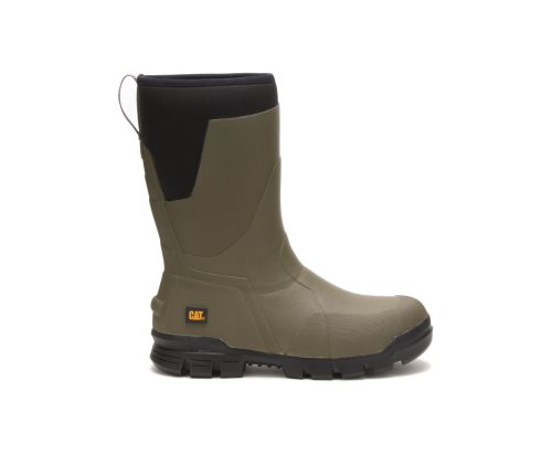 Olive Caterpillar Stormers 11" Women's Rubber Boots | SXKUP-0513