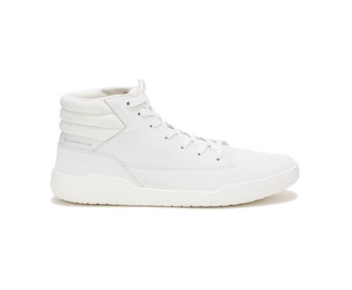 White Caterpillar CODE Hex Hi Men's Sneakers | GJXUP-5604